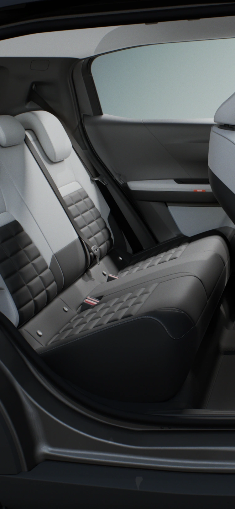 Vista laterale degli interni di Citroën ë-C3 Aircross che mette in risalto spacious multi‑row seating per una mobilità pratica e accessibile.